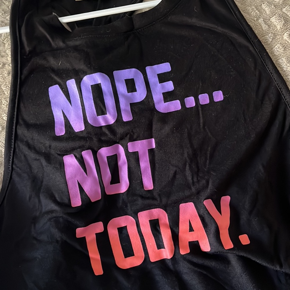 SO Black Nope Not Today Women’s Muscle Tank - Medium (WITH TAGS)